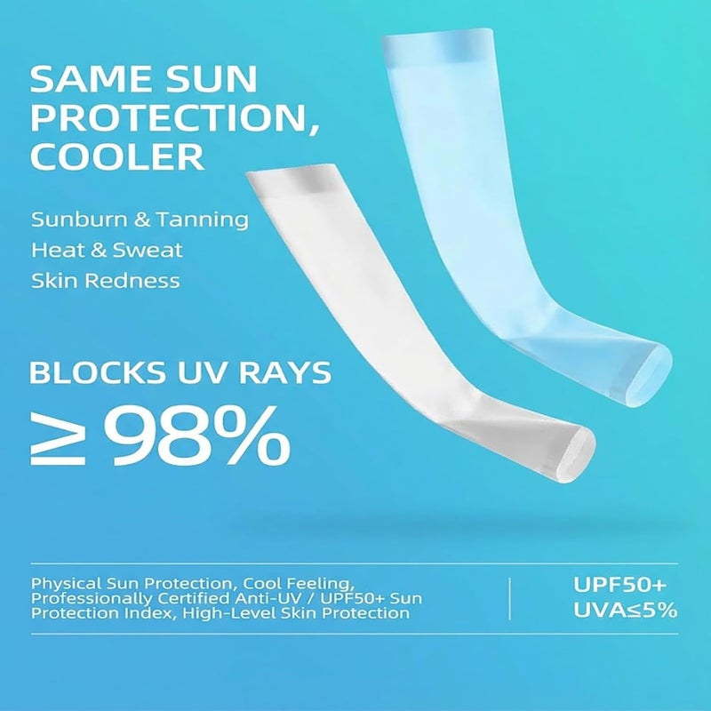 Nan Sun Sleeves UPF 50+ Cooling Arm Sleeves with Compression for Outdoor Sports - Black, Size L - Image 5