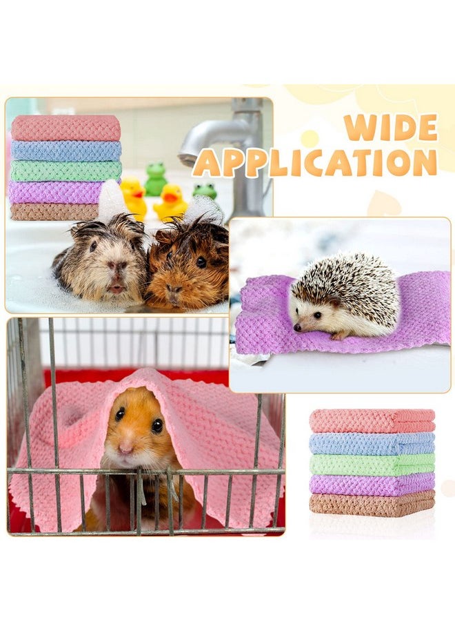 Reginary Reginary Guinea Pig Blankets, 10 Pcs Hamster Fleece Cage Liners, Coral Fleece Soft Quick Dry Pet Bedding for Small Animals, Cat Accessories, 12 x 12 Inch, Colorful  - Image 4
