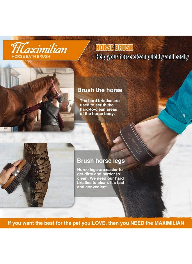 Maximilian - MAXIMILIAN World Class Handmade Equine Stiff Body Horse Brush. Professional Equine Grooming Tools. Effortlessly Removes Mud, Sweat and Dirt from Your Horses Hair. - Image 1