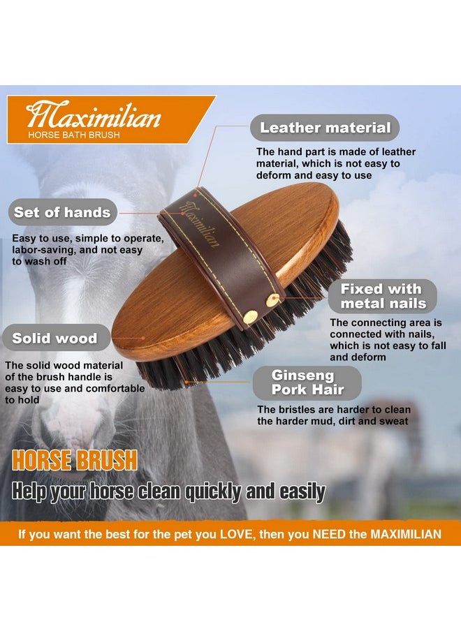 Maximilian - MAXIMILIAN World Class Handmade Equine Stiff Body Horse Brush. Professional Equine Grooming Tools. Effortlessly Removes Mud, Sweat and Dirt from Your Horses Hair. - Image 1