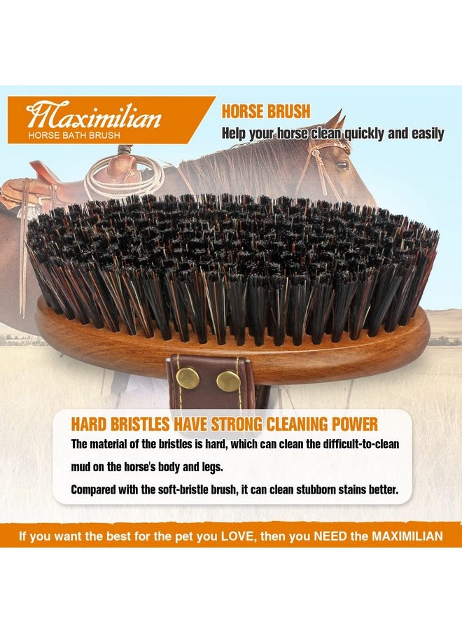 Maximilian - MAXIMILIAN World Class Handmade Equine Stiff Body Horse Brush. Professional Equine Grooming Tools. Effortlessly Removes Mud, Sweat and Dirt from Your Horses Hair. - Image 1