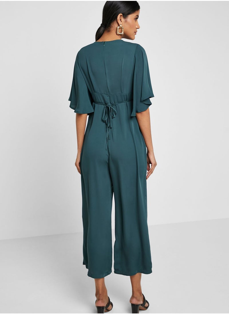 LOST INK - Tie Waist Wide Leg Jumpsuit - Image 1