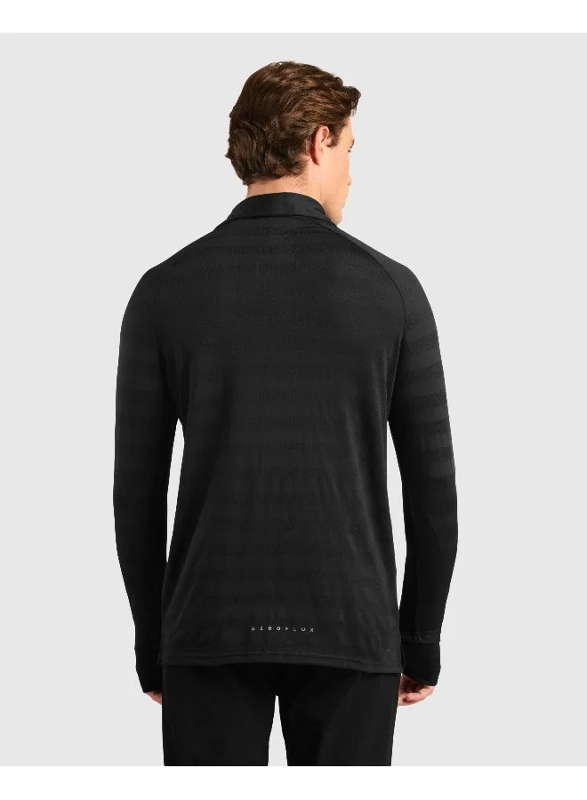 Musclemind Men's Classic Stripe Polo T-Shirt with Self Collar And Retractable Thumbholes, Anti-Odour, Anti-Microbial, Quick Drying, Super Soft Breathable Fabric with 4-Way Stretchability, Lightweight for All Day Comfort