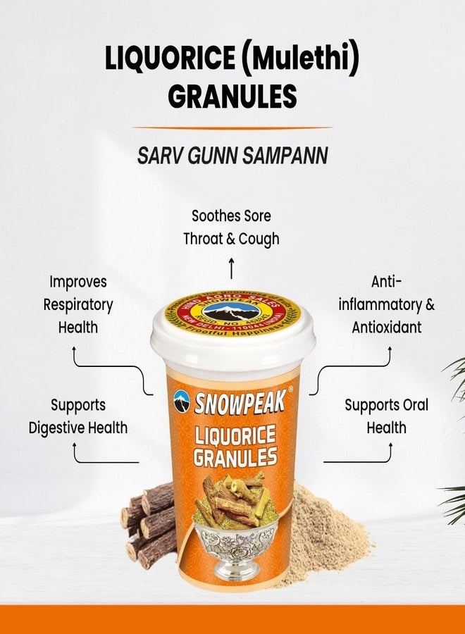Snowpeak Mulethi Granules | 100% Natural Yashtimadhu Granules | Edible Liquorice (Licorice) for Throat, Skin, Hair & Immunity | Natural | Pack of 3 x 50g - Image 2