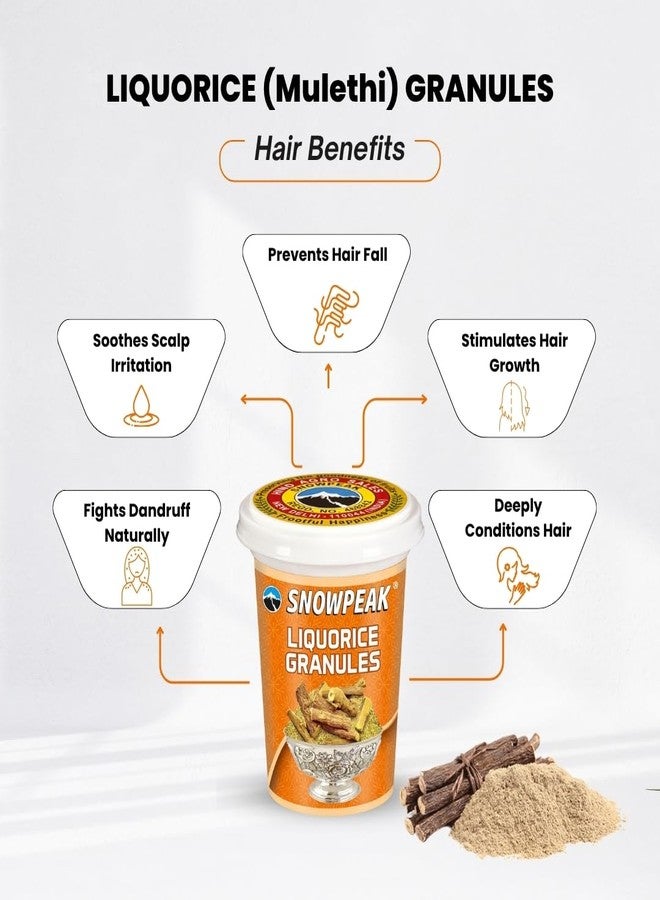 Snowpeak Mulethi Granules | 100% Natural Yashtimadhu Granules | Edible Liquorice (Licorice) for Throat, Skin, Hair & Immunity | Natural | Pack of 3 x 50g - Image 4