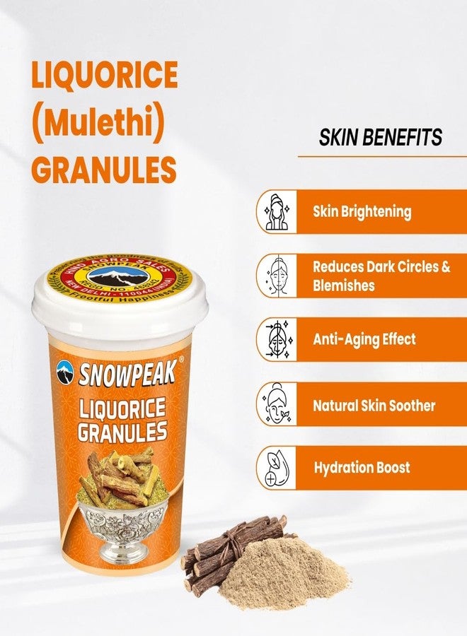 Snowpeak Mulethi Granules | 100% Natural Yashtimadhu Granules | Edible Liquorice (Licorice) for Throat, Skin, Hair & Immunity | Natural | Pack of 3 x 50g - Image 3