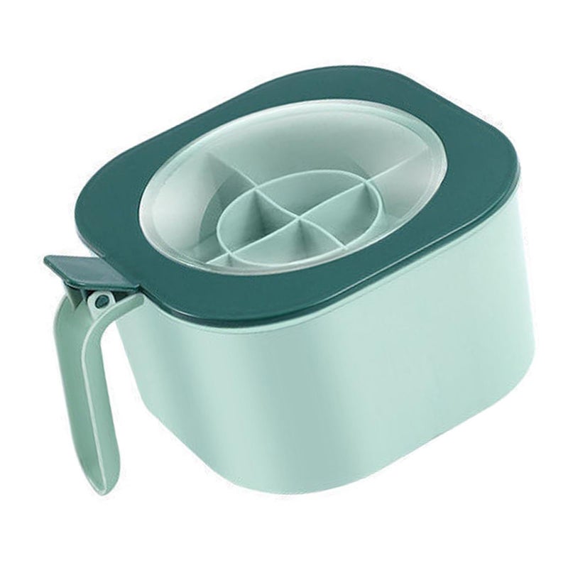 Green 4 Compartment Spice Organizer Box Multifunctional Kitchen Container Rack - Image 2