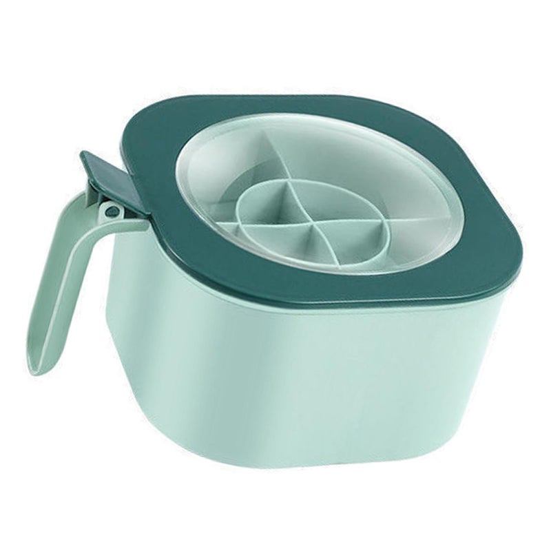 Green 4 Compartment Spice Organizer Box Multifunctional Kitchen Container Rack - Image 4