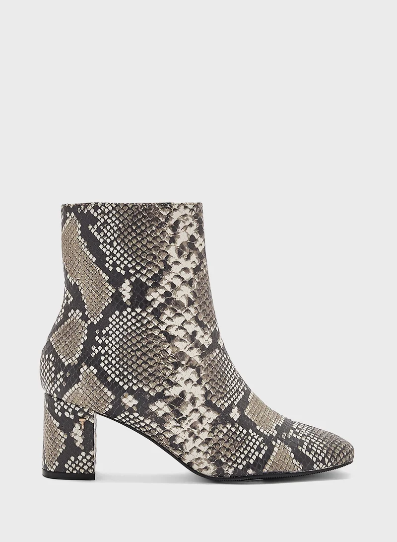 Ted Baker Neomy Snakeskin Print Ankle Boots