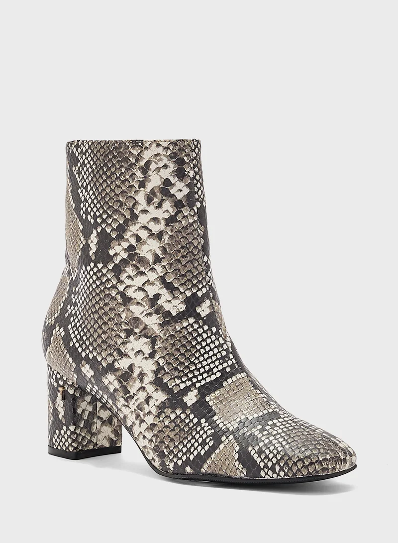 Ted Baker Neomy Snakeskin Print Ankle Boots