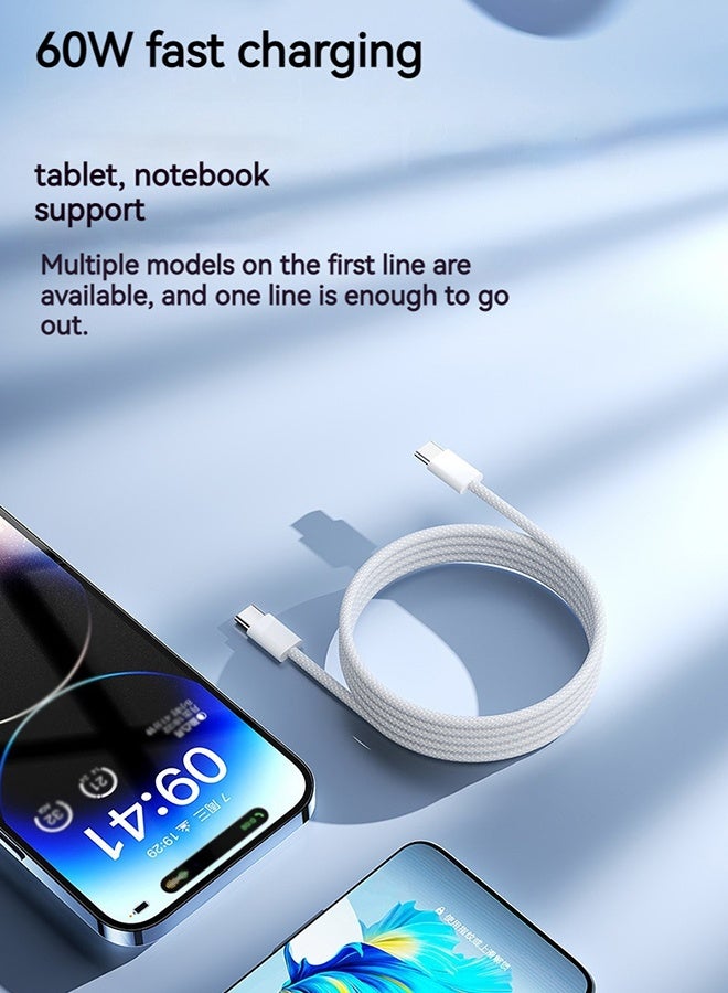 20W Fast Charger | USB C to C Charging Cable, 60W Fast Type C to C Charger Cord Long for  for iPhone 16/15 Pro Max Plus/MacBook/iPad/AirPods/Samsung Galaxy/Android Devices and More  - Image 4