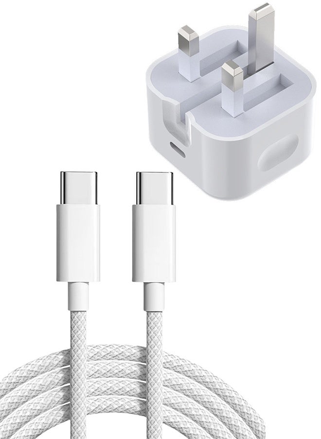 20W Fast Charger | USB C to C Charging Cable, 60W Fast Type C to C Charger Cord Long for  for iPhone 16/15 Pro Max Plus/MacBook/iPad/AirPods/Samsung Galaxy/Android Devices and More  - Image 1