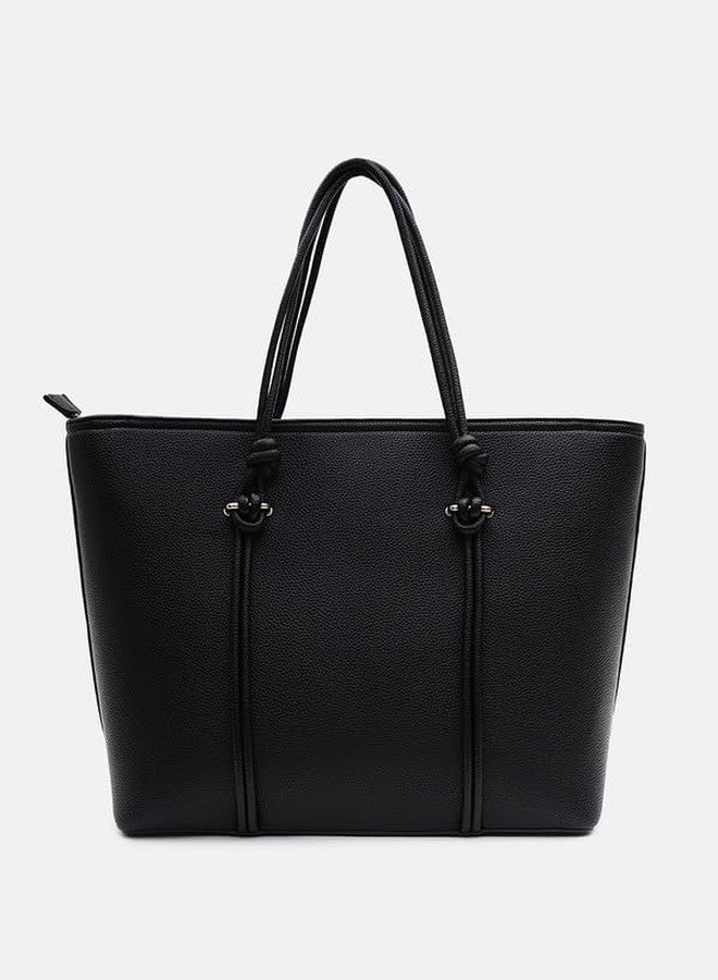Kazo Bag Black Structured Shoulder Handbag | Premium Faux Leather Purse - Image 4