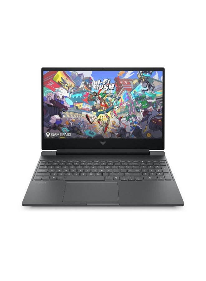 HP Victus Gaming Laptop With 15.6 Inch Full HD (1920x1080) Display, Intel Core 5 210H Processor/12GB RAM DDR5/512GB SSD/6GB Nvidia GeForce RTX 3050 Graphics/Windows 11 Home/ English/Arabic Mica Silver - Image 1