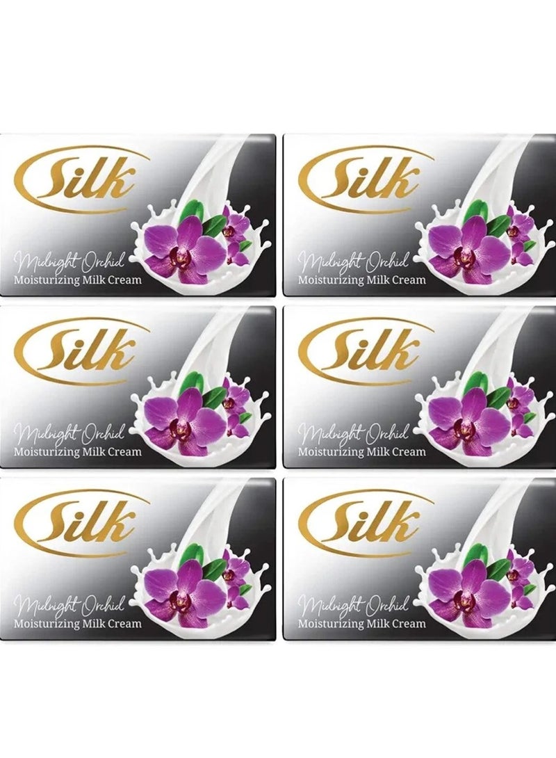 Silk Midnight Orchid Moisturizing Milk Cream Soap - 120g x 6 Pcs - Image 1