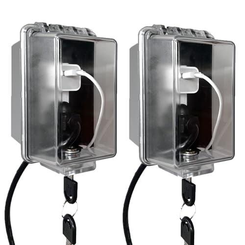 PILISPARK Baby Safety Dual Outlet Cover Box-Key Lock for Much Better Toddler Proofing,Easier Operation, Simple 4 Step Install with Included Screws,Provides Extra Space Inside for Plugs,Adapters(2Pack) - Image 1