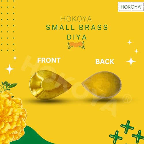 HOKOYA Brass Diya Set of 18 | Traditional Indian Oil Lamps for Diwali and Home Decor | Pital Diya for Puja (Size-3) - Image 5