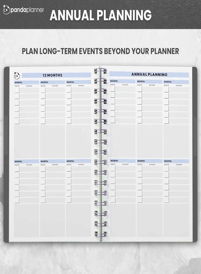 Panda Planner 2025-2026 Undated Daily Planner 5.75" x 8.25" - 90-Day Spiral Academic & Productivity Planner with Hourly Schedule, Habit Tracker, To-Do List & Monthly Calendar - ADHD-Friendly Panda Journal (Gray) - Image 5