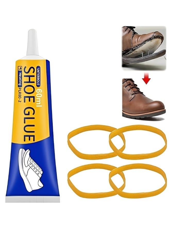 Shoe Glue Strong Slow-Drying Transparent Shoe Repair Glue Waterproof Non-Hardening Glue for Shoes Sole And Upper Repair Glue Shoes Glue for Repairing Shoes Boots Leather（60ml） - Image 1