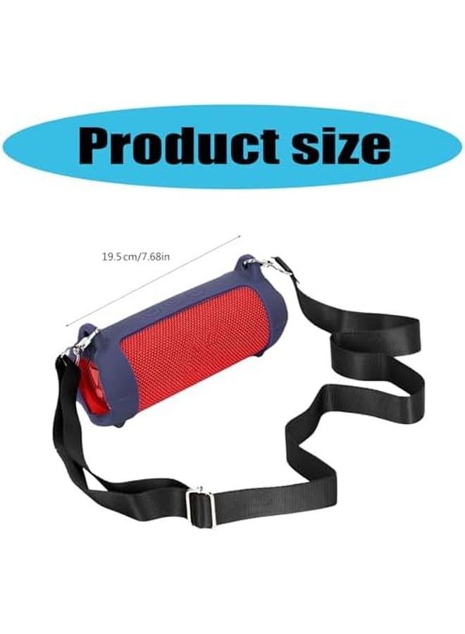 Purple Silicone Protective Case with Adjustable Shoulder Strap for Speaker - Image 5