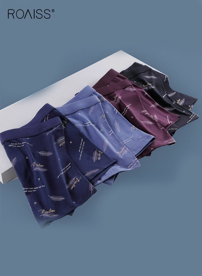 roaiss 4 PCS Antibacterial Boxer Shorts Men Cotton Mens Underwear Shorts Three-Dimensional Print Breathable Non-marking Boxer Briefs Comfortable Skin-Friendly Not Stuffy - Image 5