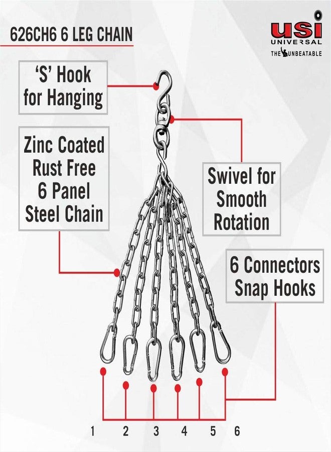 USI UNIVERSAL Boxing Bag Chain, 626CH6 Heavy Duty Hanging Chain, Punching Bag Hanger, Stainless Steel Swivel Chain With 6 Snap Hooks For Heavy Bag, Gym Swing, Trapeze, And Hammock - Image 4