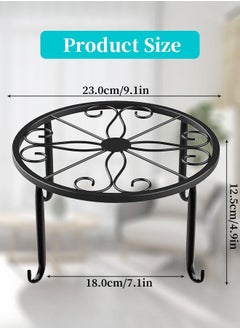 HomarKet 3 Pack Potted Plant Stand Indoor Iron Flowerpot Holder Rustproof Durable Metal Garden Container Outdoor Decorative Round Supports for Planter Black  - Image 4
