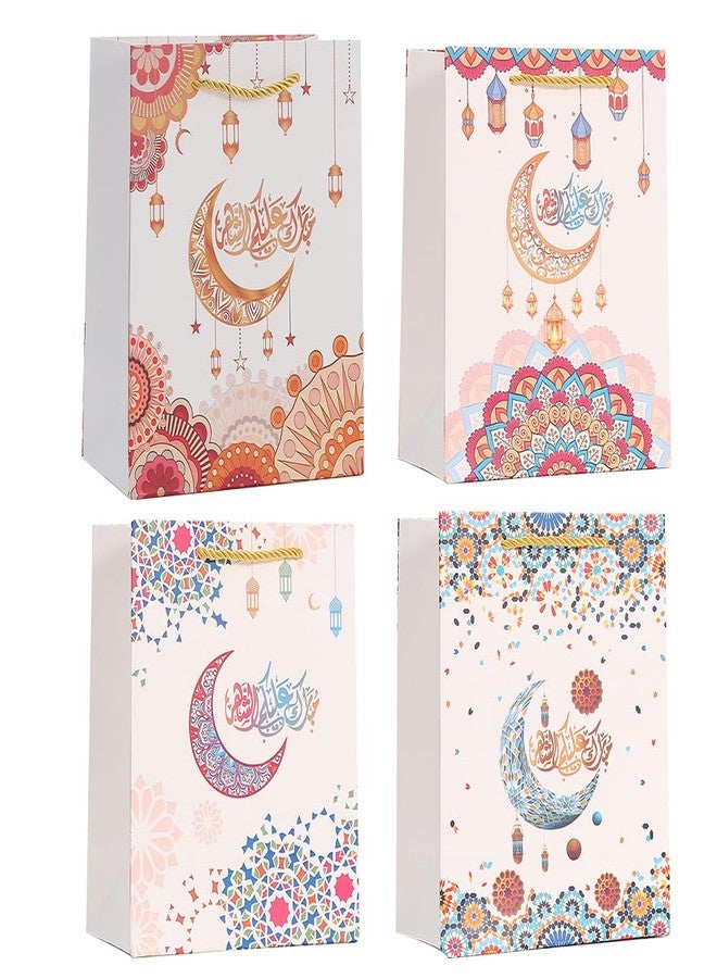 Colodeol 4 Pcs Large Eid Mubarak Gift Bags, Ramadan Gift Bags Paper Eid Bags with Handles Ramadan Treat Party Favors Supplies Eid Party Decoration - Image 1