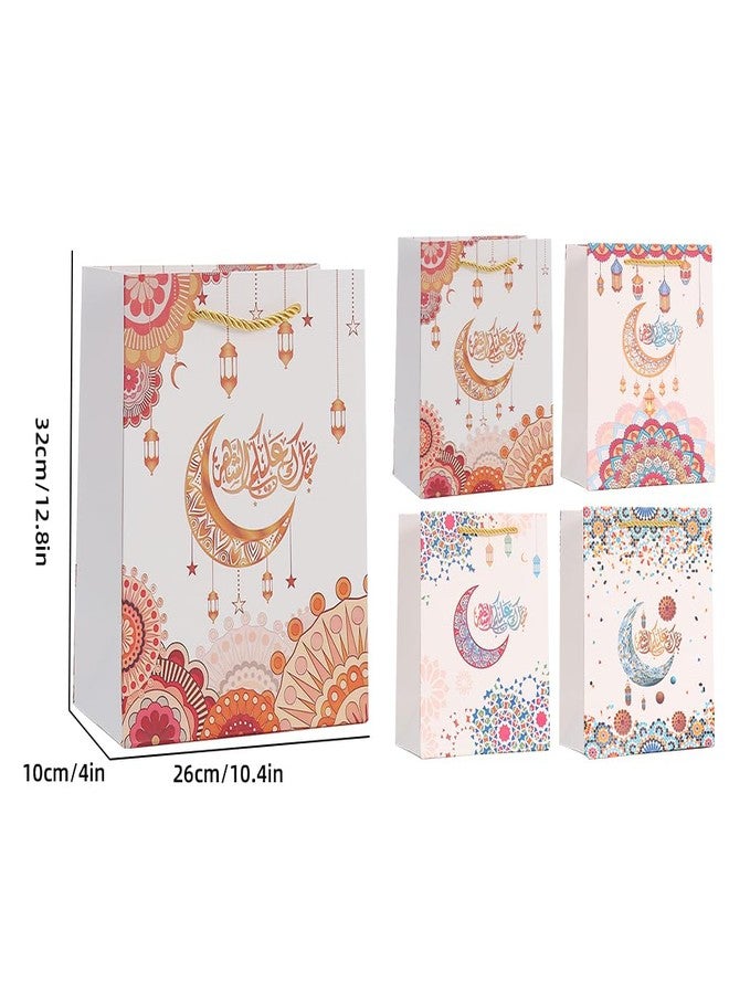 Colodeol 4 Pcs Large Eid Mubarak Gift Bags, Ramadan Gift Bags Paper Eid Bags with Handles Ramadan Treat Party Favors Supplies Eid Party Decoration - Image 2