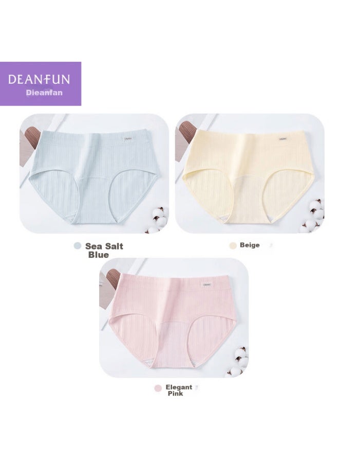 deanfun Dieanfan Women's Cotton Antibacterial Crotch Simple Cute Mid-waist High Elastic Skin-friendly Boxer Briefs 3-pack Gift Box Xxl - Image 2