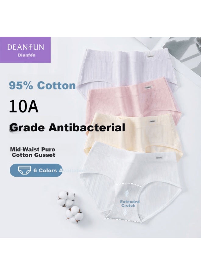 deanfun Dieanfan Women's Cotton Antibacterial Crotch Simple Cute Mid-waist High Elastic Skin-friendly Boxer Briefs 3-pack Gift Box Xxl - Image 1