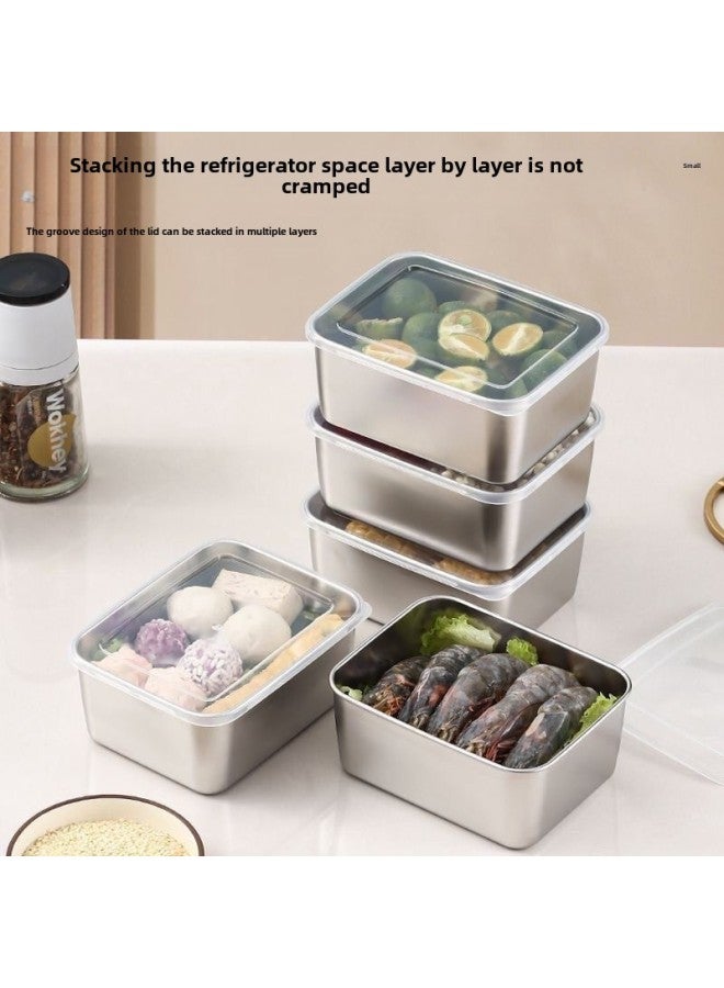 Stainless Steel Food Preservation Box Household Kitchen Refrigerator Special Storage Box Food Grade Sealed Box Wholesale-Specifications:1800ML-Color:True Color  - Image 2