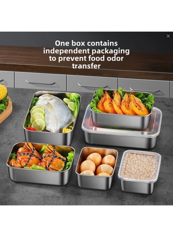 Stainless Steel Food Preservation Box Household Kitchen Refrigerator Special Storage Box Food Grade Sealed Box Wholesale-Specifications:1800ML-Color:True Color  - Image 1