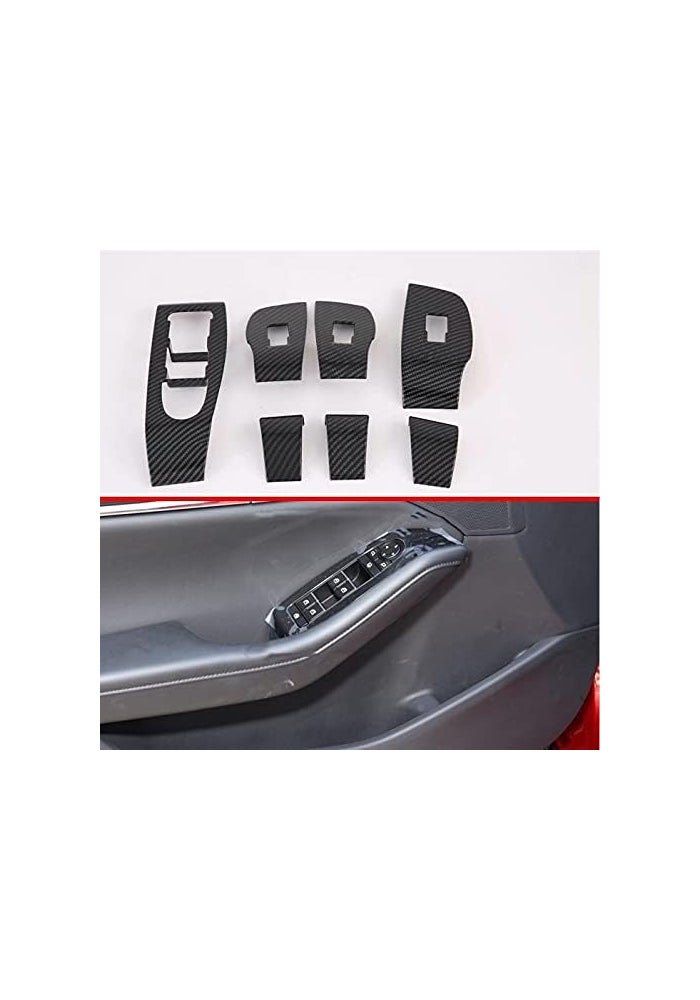 Yurefax Carbon Fiber Door Window Switch Trim for Mazda 3 Axela - Image 5