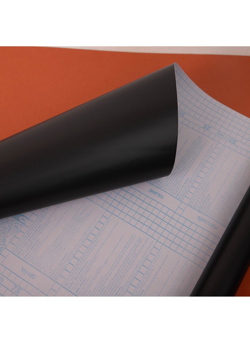 بريما رول ديكور 8 يارد أسود ورق حائط لاصق رفيع ناعم | ملائم للحمام، غرفة النوم، المكتب، النوافذ، الأثاث والاستخدامات التصويرية لمساحات واسعة - Image 2