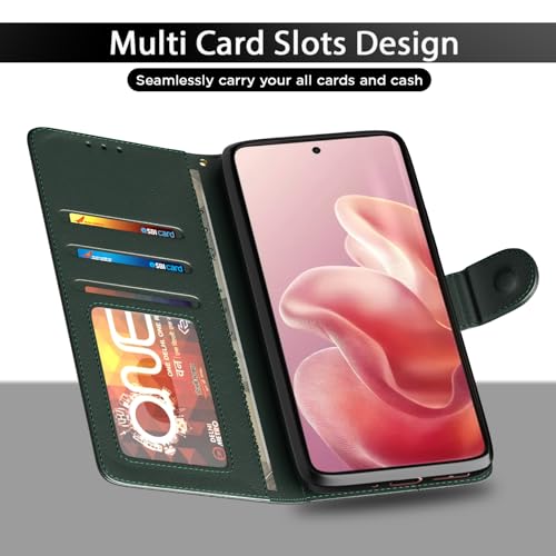 Pikkme Flip Cover for Motorola Moto Edge 60 5G / Motorola Moto Edge 60 Fusion 5G | Leather Finish | Shockproof with Card Pockets & Wallet Stand | Ultimate Protection Case (Green) - Image 5