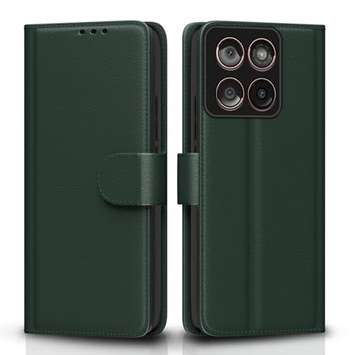Pikkme Flip Cover for Motorola Moto Edge 60 5G / Motorola Moto Edge 60 Fusion 5G | Leather Finish | Shockproof with Card Pockets & Wallet Stand | Ultimate Protection Case (Green) - Image 1