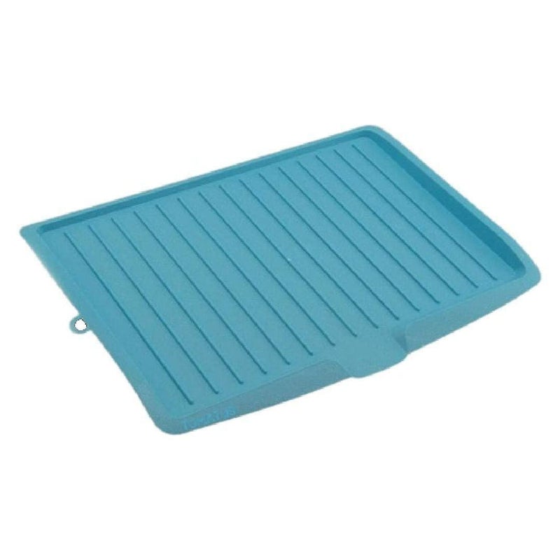 SHFTI Large Plastic Sink Dish Drainer Tray Drain Board Vegetable Fruit Drying Rack Washing Holder Storage Rack Kitchen Organizer Shelf Blue - Image 1