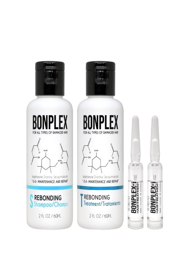 BONPLEX Perfect Bonding Hair Restore Shampoo, Treatment & Ampoule | Bond Strength | Frizz Free, Smooth & Shine| Repair Split Breakage | Damaged Hair Repair Concentrate Trio Kit (2oz + 2 ampoules) - Image 1