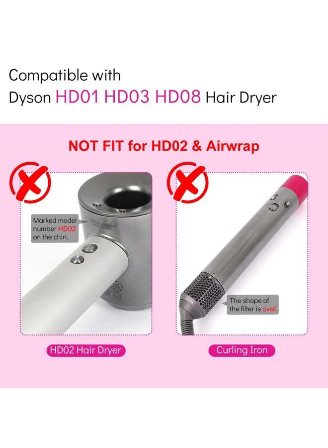 Kuflant Upgraded Hair Dryer Filter Cover Compatible with Dyson Supersonic HD01 HD03 HD08 Models, Hair Dryer Strainer Filter Replacement Parts(Gray) - Image 2