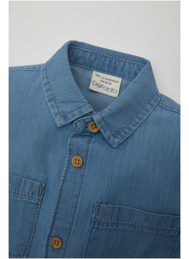 DeFacto - Babyboy Regular Fit Denim Short Sleeve Shirt - Image 1