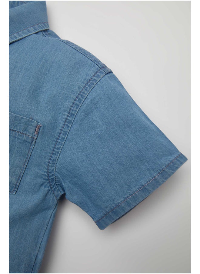 DeFacto - Babyboy Regular Fit Denim Short Sleeve Shirt - Image 1