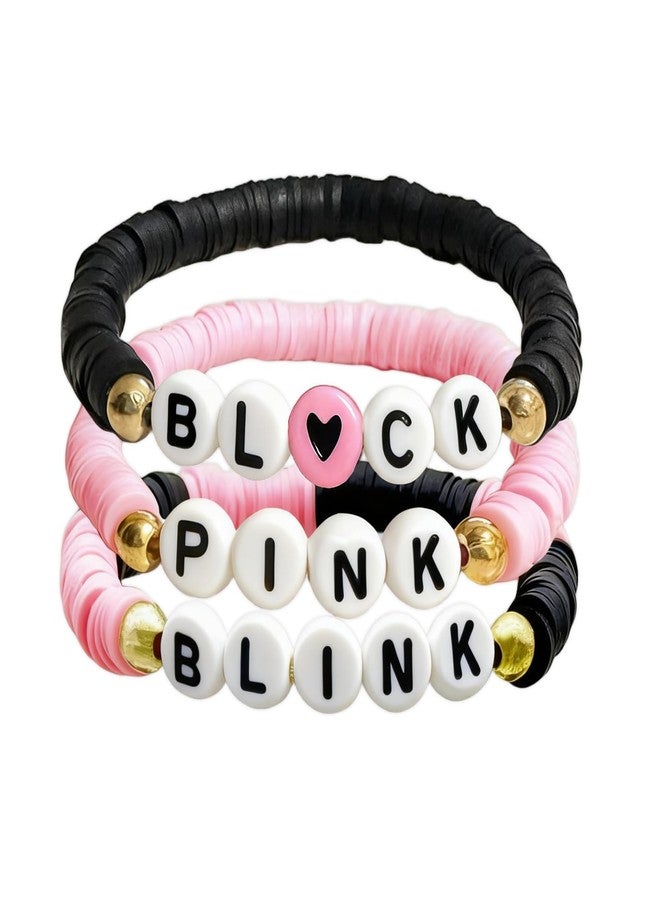 Neffliwe Handmade Black and Pink 3 Pcs Friendship Bracelets Kit Korean pop Merch Gifts for fans women men - Image 1