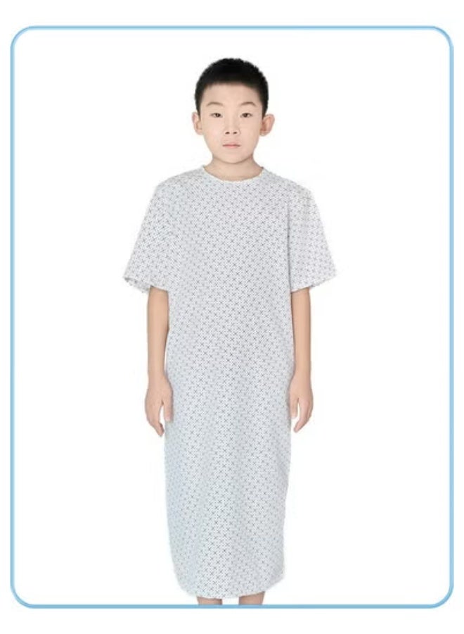 Generic Children's reverse dressing, long cotton hospital gown, long nightgown for orthopedic patients, easy to put on and take off nursing clothes in hospitals (pure cotton)  - Image 1