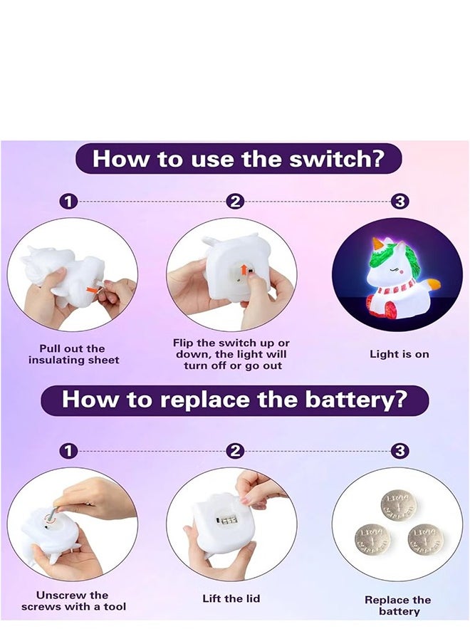 DAREU - DIY 3D Unicorn Lamp Kit – Paint Your Own Unicorn Night Light, Creative Arts & Crafts Set for Kids, Ideal Birthday Gift for Girls Ages 3-14 - Image 1