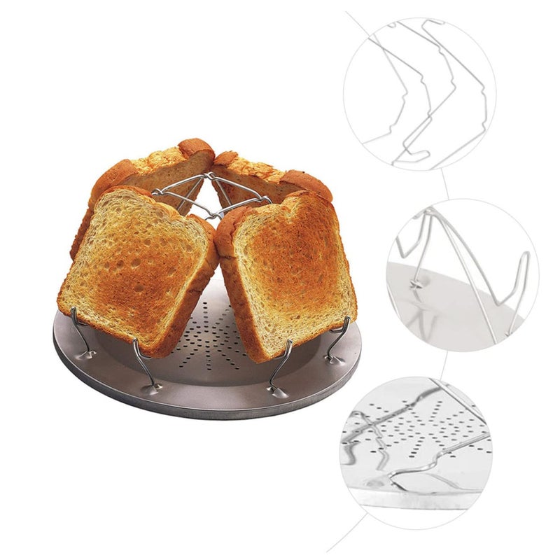 Stainless Steel Toast Rack Portable Bread Maker Tool for Camping Barbecue Party - Image 4