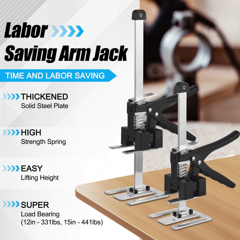 Furniture Jack 12 Inch Labor Saving Arm Design - Durable Carbon Steel Construction Furniture Lifter Tool for DIY Enthusiasts Professional Installers Home Furniture Adjustment - Image 2