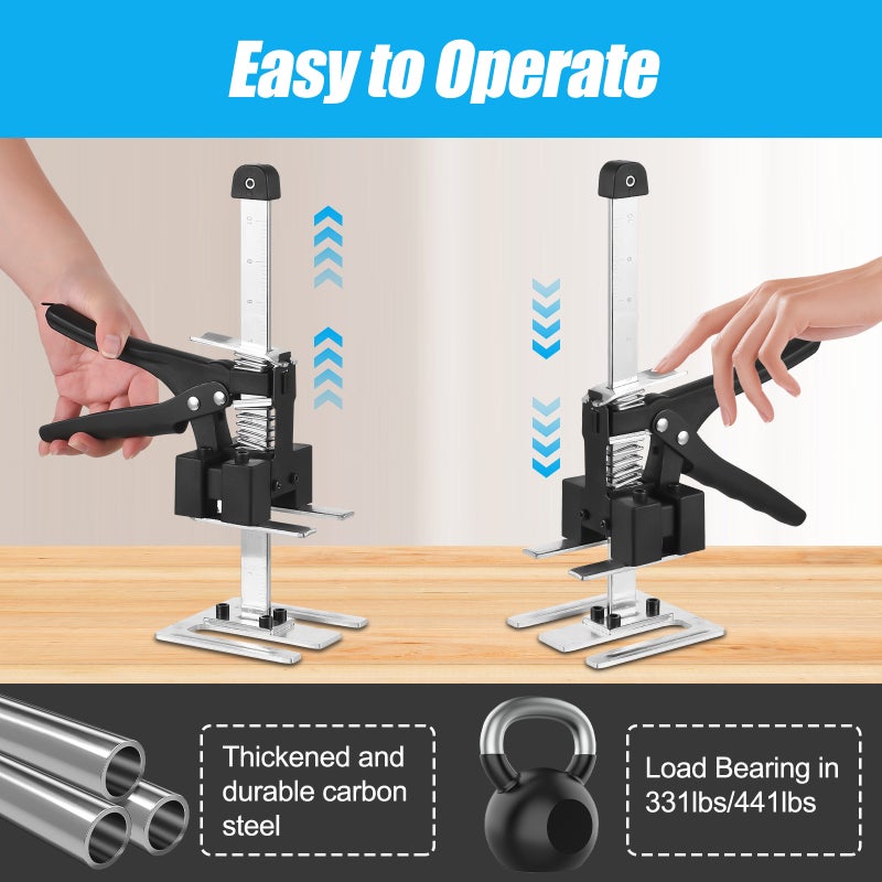 Furniture Jack 12 Inch Labor Saving Arm Design - Durable Carbon Steel Construction Furniture Lifter Tool for DIY Enthusiasts Professional Installers Home Furniture Adjustment - Image 3