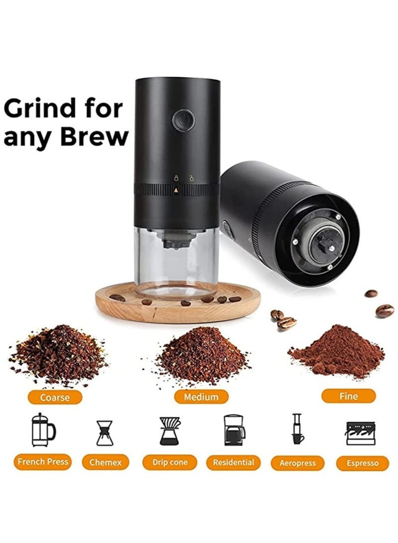 general Electric Conical Burr Coffee Mill, Capacity 25g, Portable Cordless Coffee Grinder with Adjustable Grind Setting, Coffee Bean Grinder for Office, Travel and Camping (Black) - Image 2