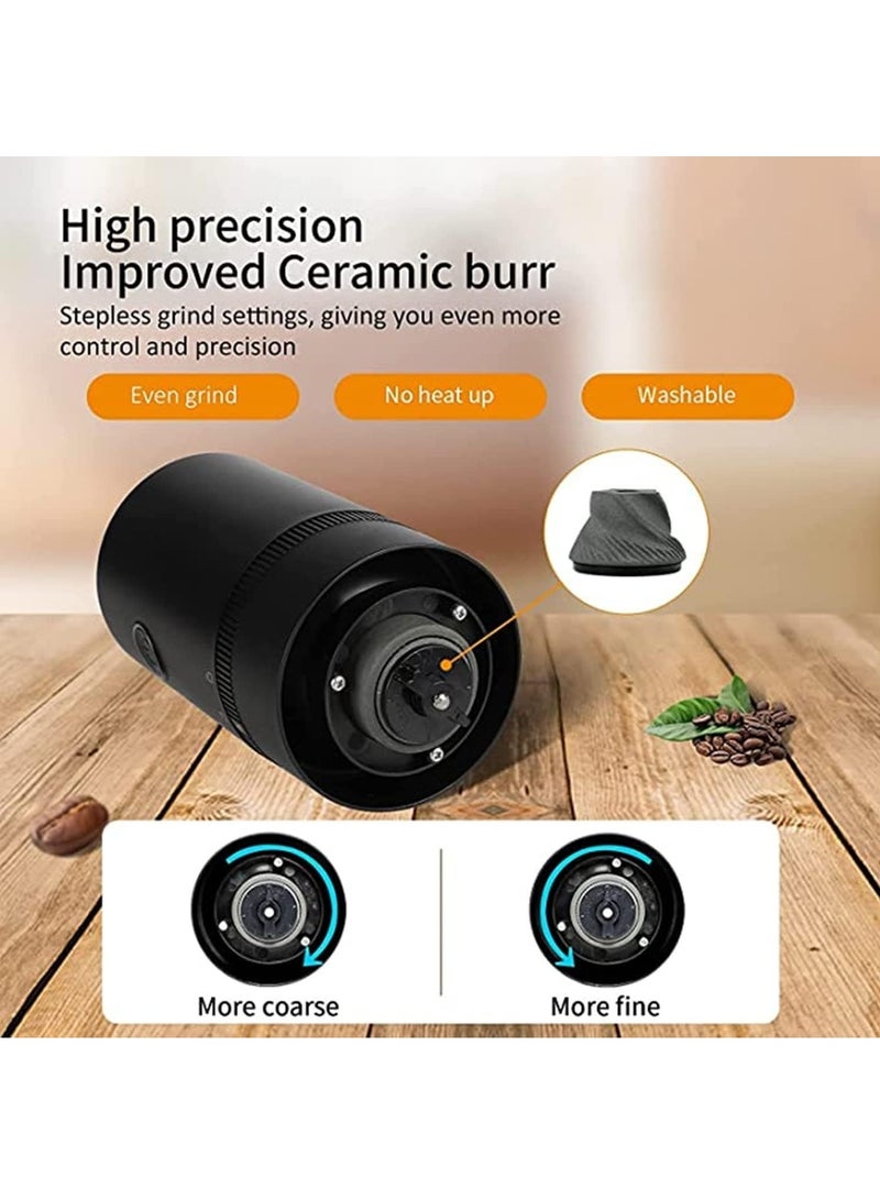 general Electric Conical Burr Coffee Mill, Capacity 25g, Portable Cordless Coffee Grinder with Adjustable Grind Setting, Coffee Bean Grinder for Office, Travel and Camping (Black) - Image 5